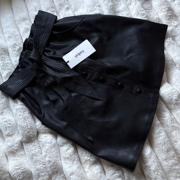 BA&SH Faux leather skirt black size -3 ( like a large) NEW with tags - Picture 11 of 13